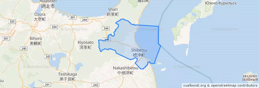 Mapa de ubicacion de Shibetsu.