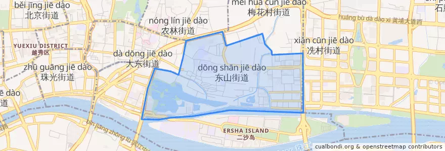 Mapa de ubicacion de 东山街道.