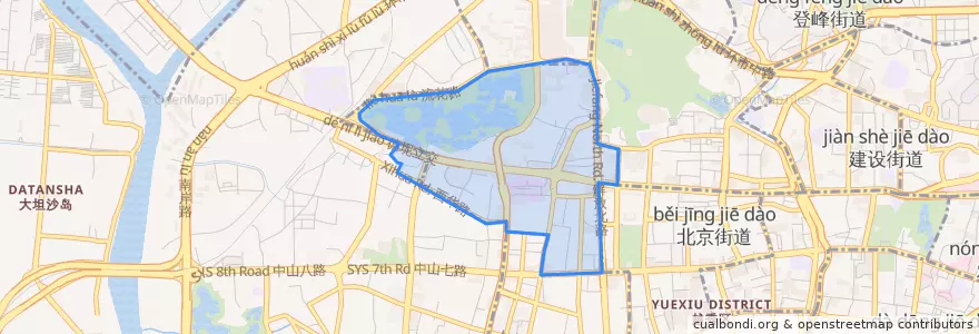 Mapa de ubicacion de 六榕街道.