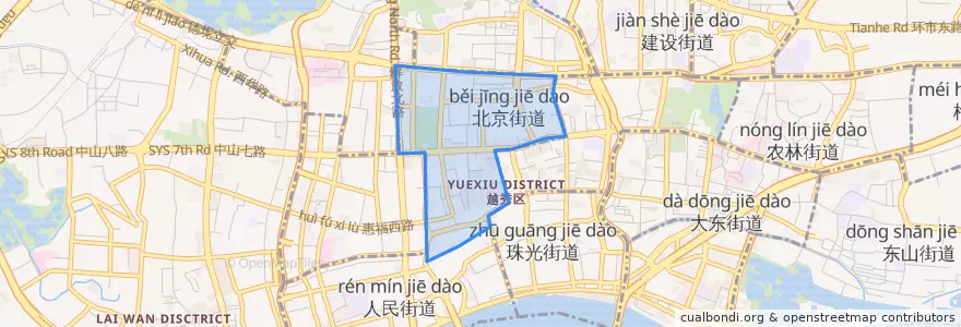 Mapa de ubicacion de 北京街道.