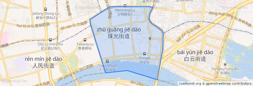Mapa de ubicacion de 珠光街道.