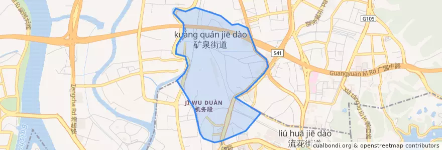 Mapa de ubicacion de 矿泉街道.