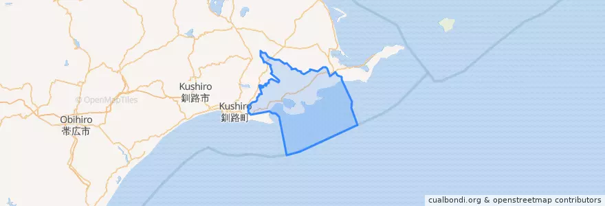 Mapa de ubicacion de 厚岸郡.