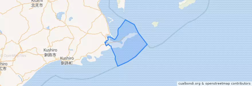 Mapa de ubicacion de 根室市.