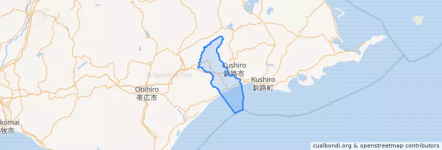 Mapa de ubicacion de Shiranuka.