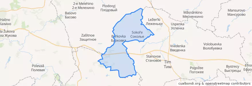 Mapa de ubicacion de Барковский сельсовет.