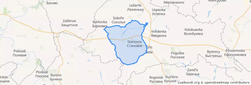 Mapa de ubicacion de Становской сельсовет.