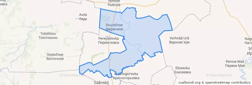 Mapa de ubicacion de Двуреченский сельсовет.