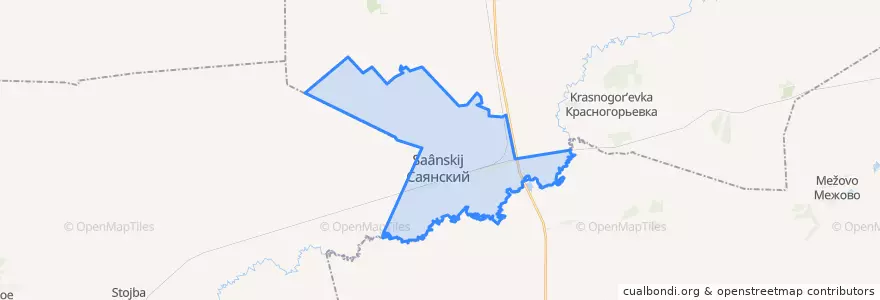 Mapa de ubicacion de городское поселение Саянский.