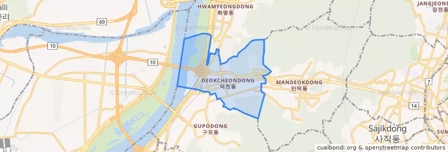 Mapa de ubicacion de Deokcheon-dong.