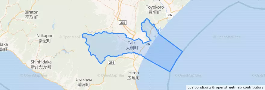 Mapa de ubicacion de 大樹町.