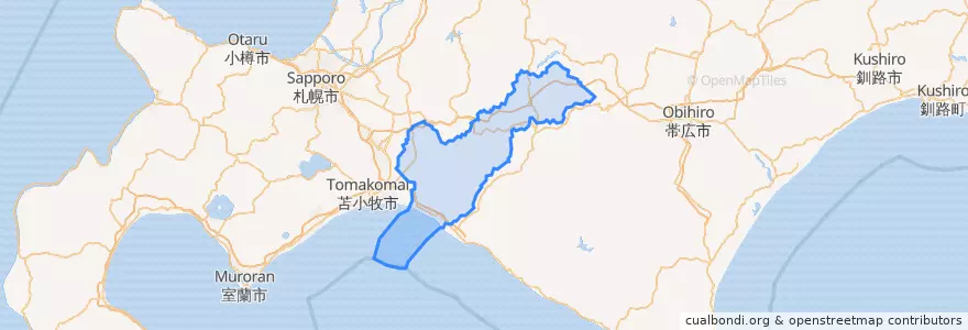 Mapa de ubicacion de Yufutsu County.
