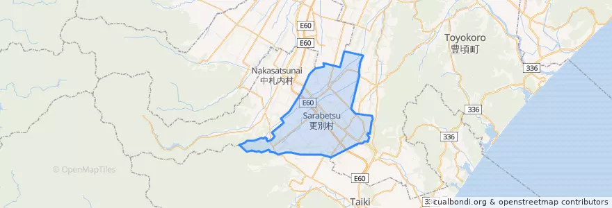 Mapa de ubicacion de 更別村.