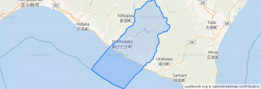 Mapa de ubicacion de Shinhidaka.