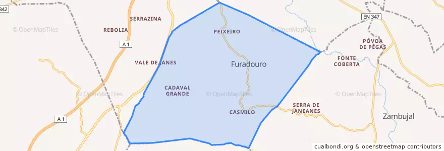 Mapa de ubicacion de Furadouro.