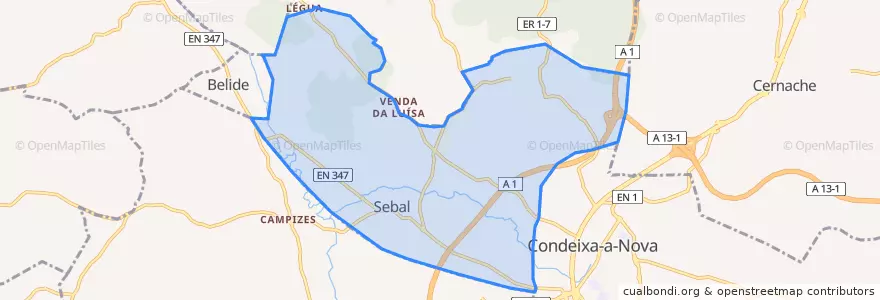 Mapa de ubicacion de Sebal e Belide.