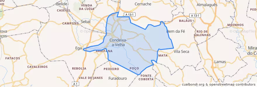 Mapa de ubicacion de Condeixa-a-Velha e Condeixa-a-Nova.