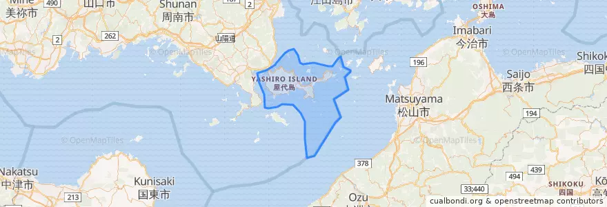 Mapa de ubicacion de 周防大島町.
