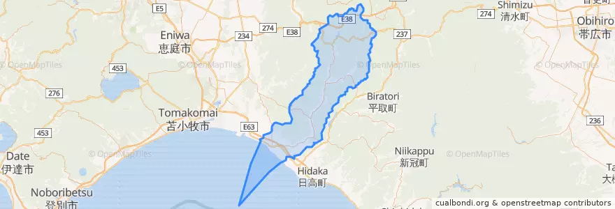 Mapa de ubicacion de むかわ町.