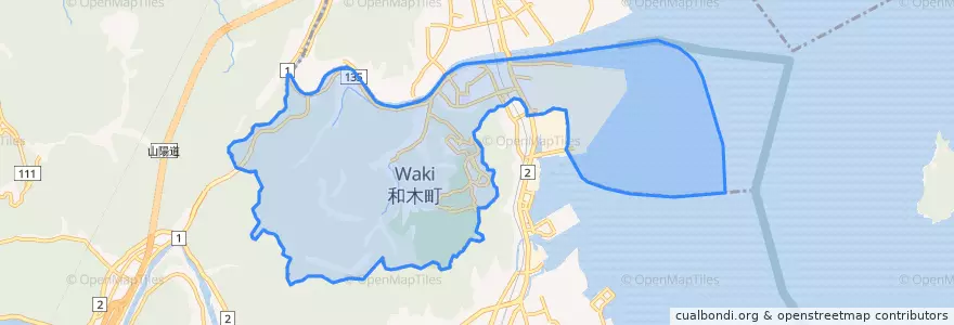 Mapa de ubicacion de 和木町.