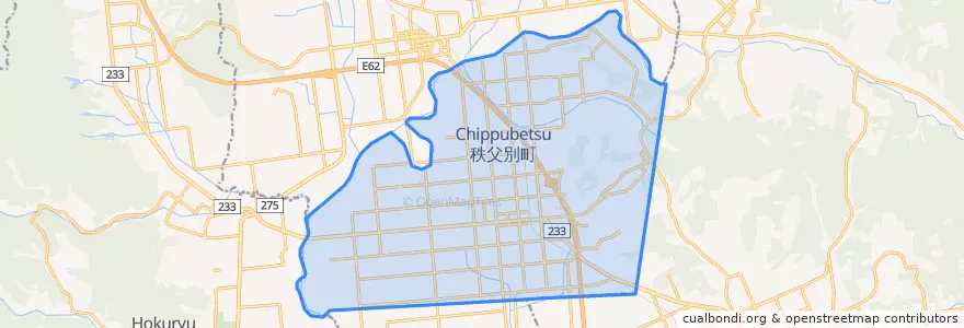 Mapa de ubicacion de 秩父別町.