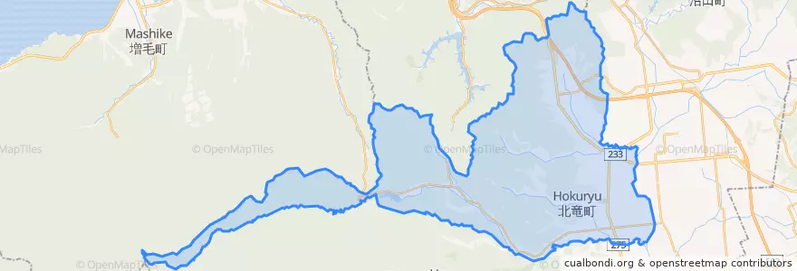 Mapa de ubicacion de 北竜町.