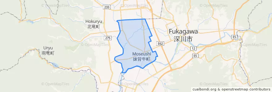 Mapa de ubicacion de 妹背牛町.