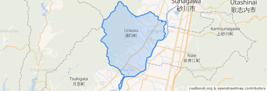 Mapa de ubicacion de 浦臼町.
