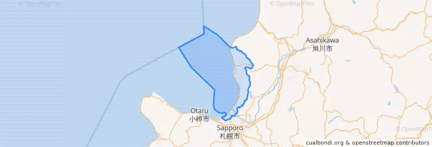 Mapa de ubicacion de 石狩市.