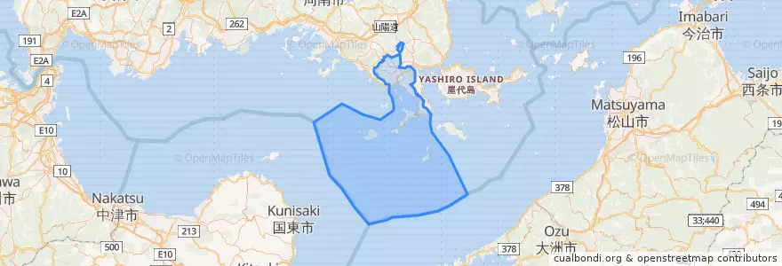 Mapa de ubicacion de 熊毛郡.