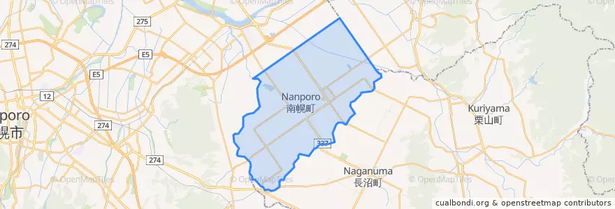 Mapa de ubicacion de 南幌町.