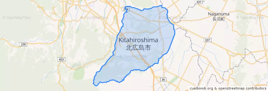 Mapa de ubicacion de 北広島市.