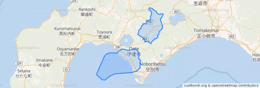 Mapa de ubicacion de 伊達市.