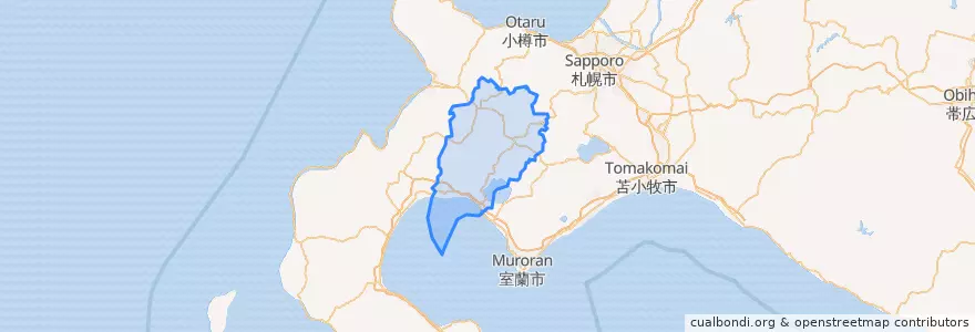 Mapa de ubicacion de 虻田郡.