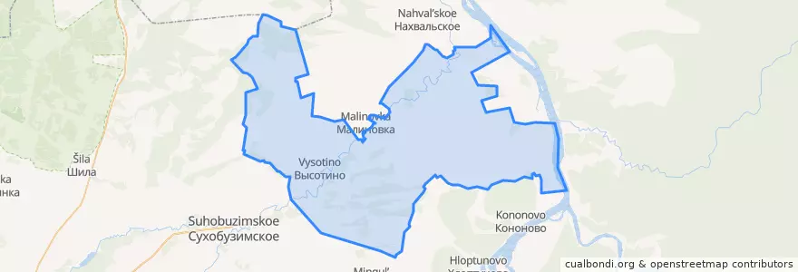 Mapa de ubicacion de Высотинский сельсовет.