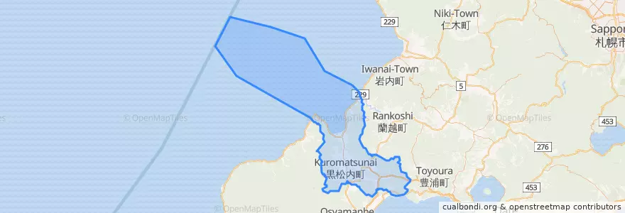 Mapa de ubicacion de 寿都郡.