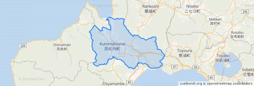 Mapa de ubicacion de Kuromatsunai.