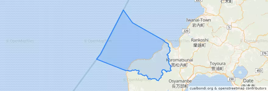 Mapa de ubicacion de 島牧村.