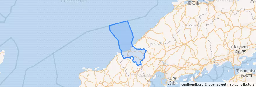 Mapa de ubicacion de 益田市.