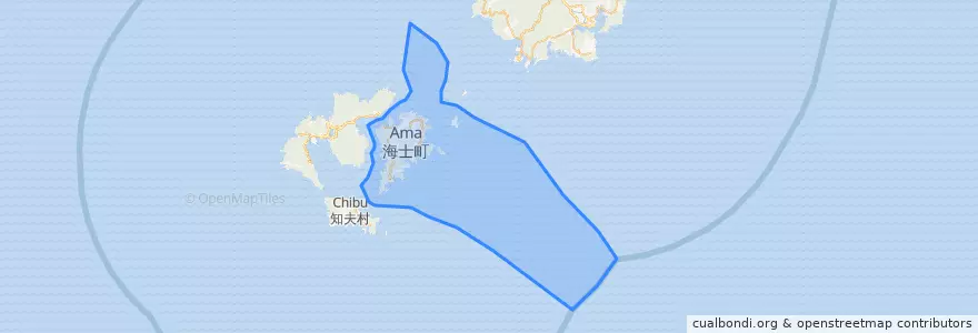 Mapa de ubicacion de 海士町.
