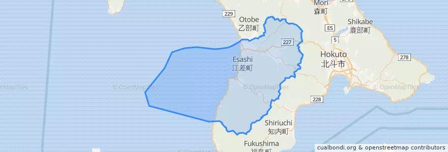Mapa de ubicacion de 檜山郡.