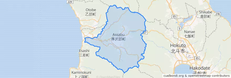 Mapa de ubicacion de 厚沢部町.