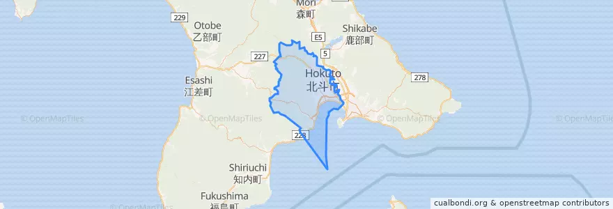 Mapa de ubicacion de 北斗市.