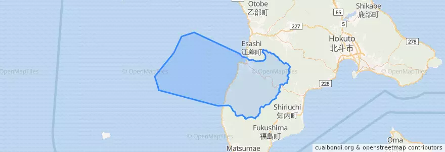 Mapa de ubicacion de 上ノ国町.