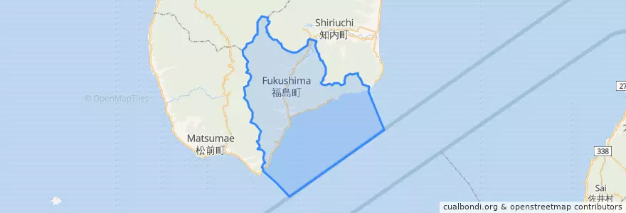 Mapa de ubicacion de 福島町.