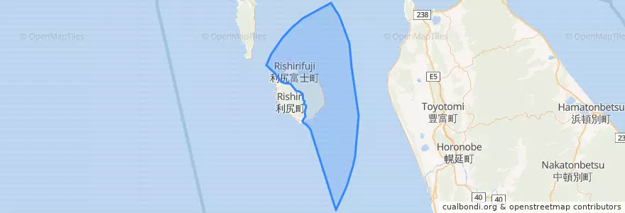 Mapa de ubicacion de Rishirifuji.