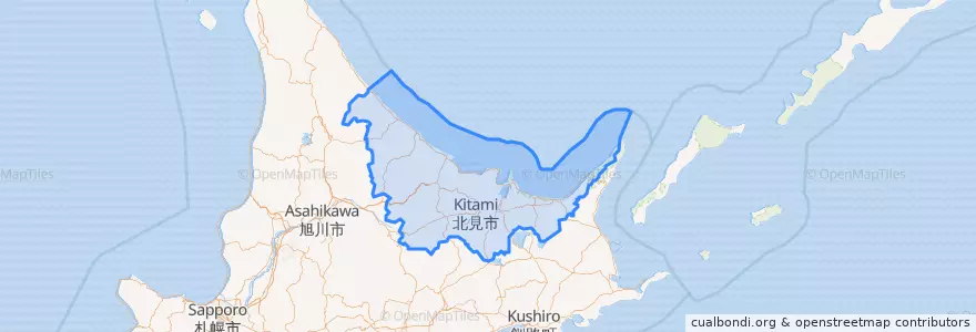 Mapa de ubicacion de オホーツク総合振興局.