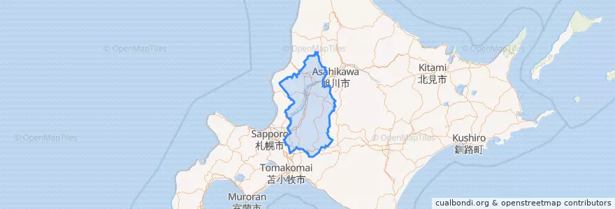Mapa de ubicacion de Sottoprefettura di Sorachi.