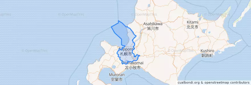 Mapa de ubicacion de Округ Исикари.