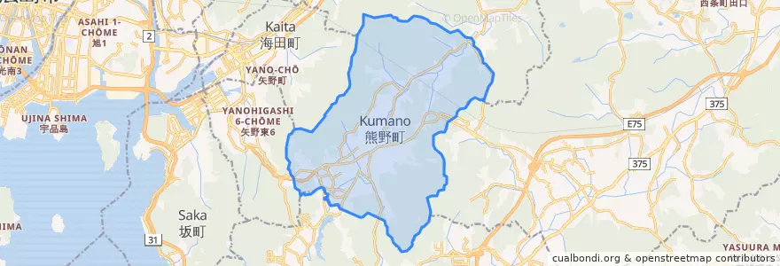 Mapa de ubicacion de Kumano.
